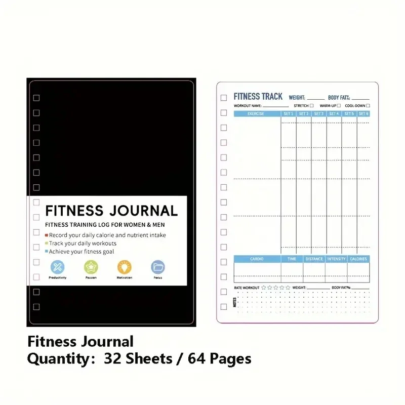 Fitness Nutrition Journal - Cuaderno Espiral para Planes Diarios de