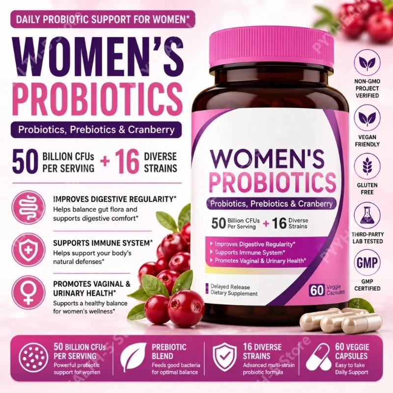 Probiotic 60 Billion - Probiótico para Mujeres, 50 Mil Millones