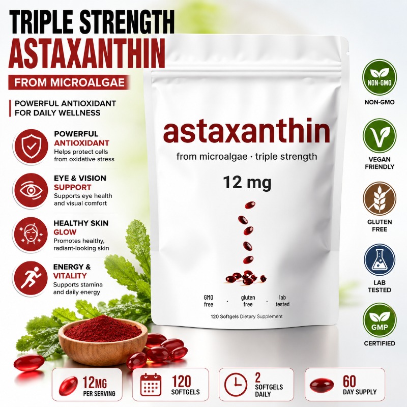 Mct Oil Coconut - Cápsulas blandas de astaxantina de 12