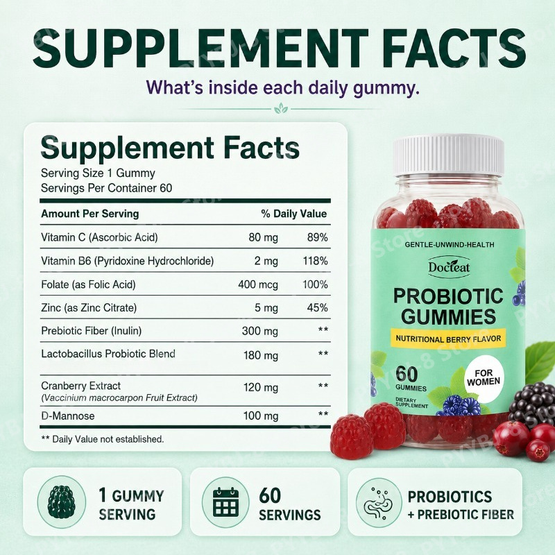 Gomitas Probióticas para Mujer - Probiotics Women Health reseña y precio
