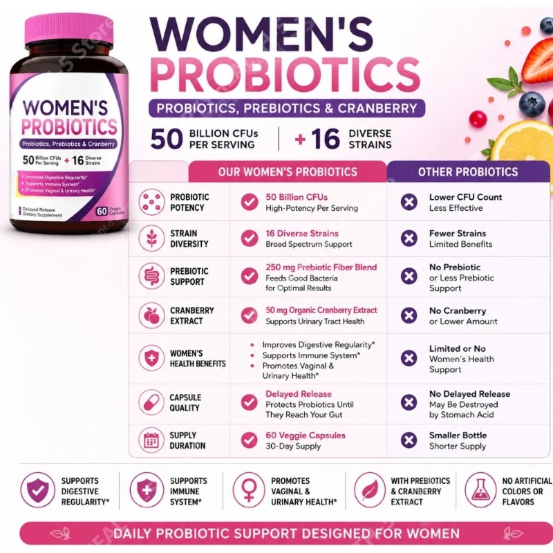 Probiótico para Mujeres, 50 Mi - Probiotic 60 Billion reseña y precio